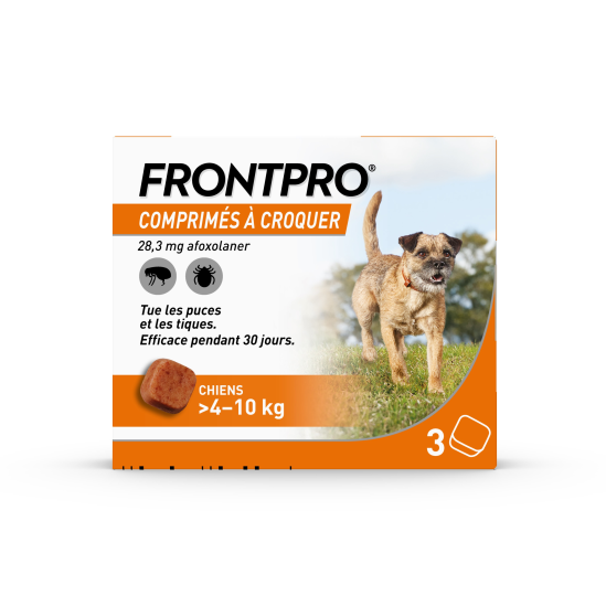 FRONTLINE Frontpro Comprimés Antiparasitaire 4-10 Kg 3 comprimés