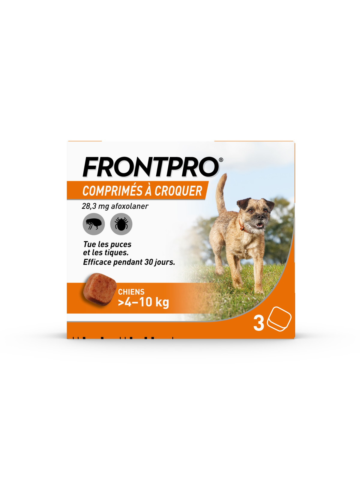 FRONTLINE Frontpro Comprimés Antiparasitaire 4-10 Kg 3 comprimés