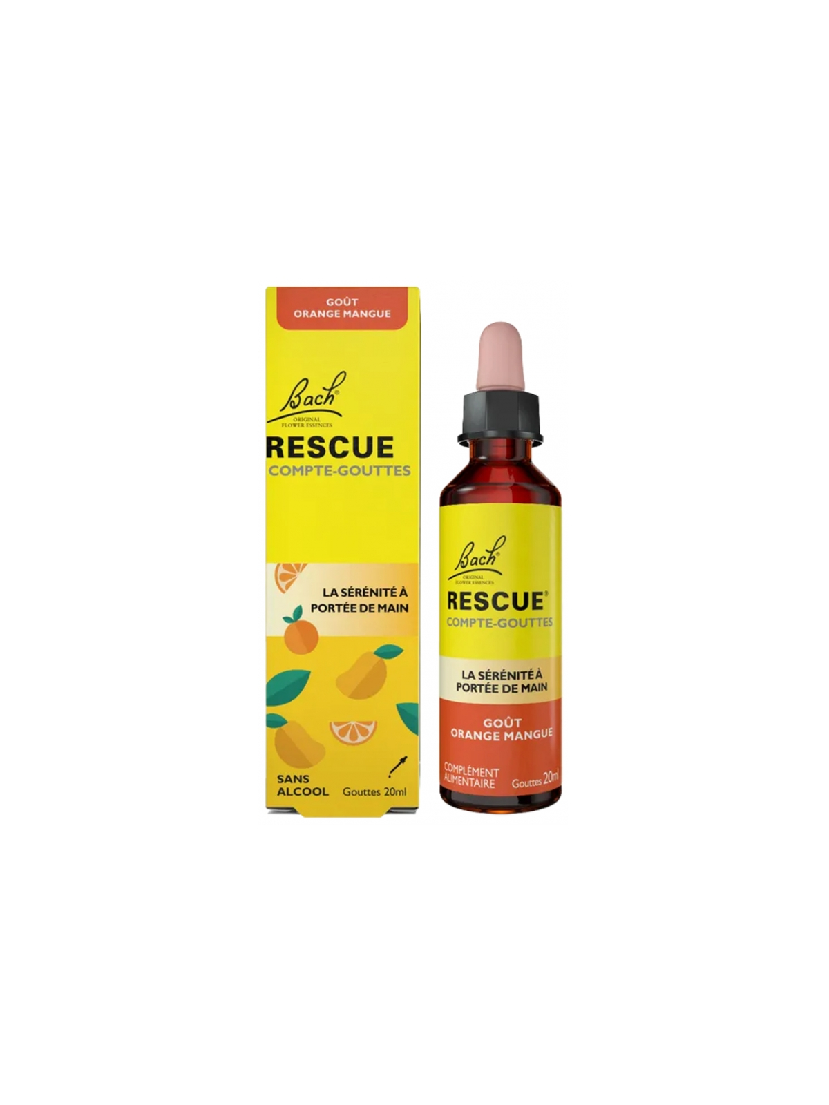 RESCUE Bach Compte-Gouttes Goût Orange Mangue 20 ml