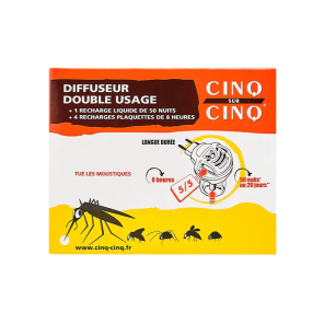 CINQ SUR CINQ Diffuseur Anti Moustiques Electrique Double Usage