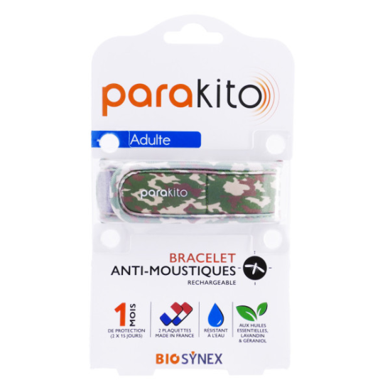 PARAKITO Bracelet Anti-Moustiques Adulte Camouflage