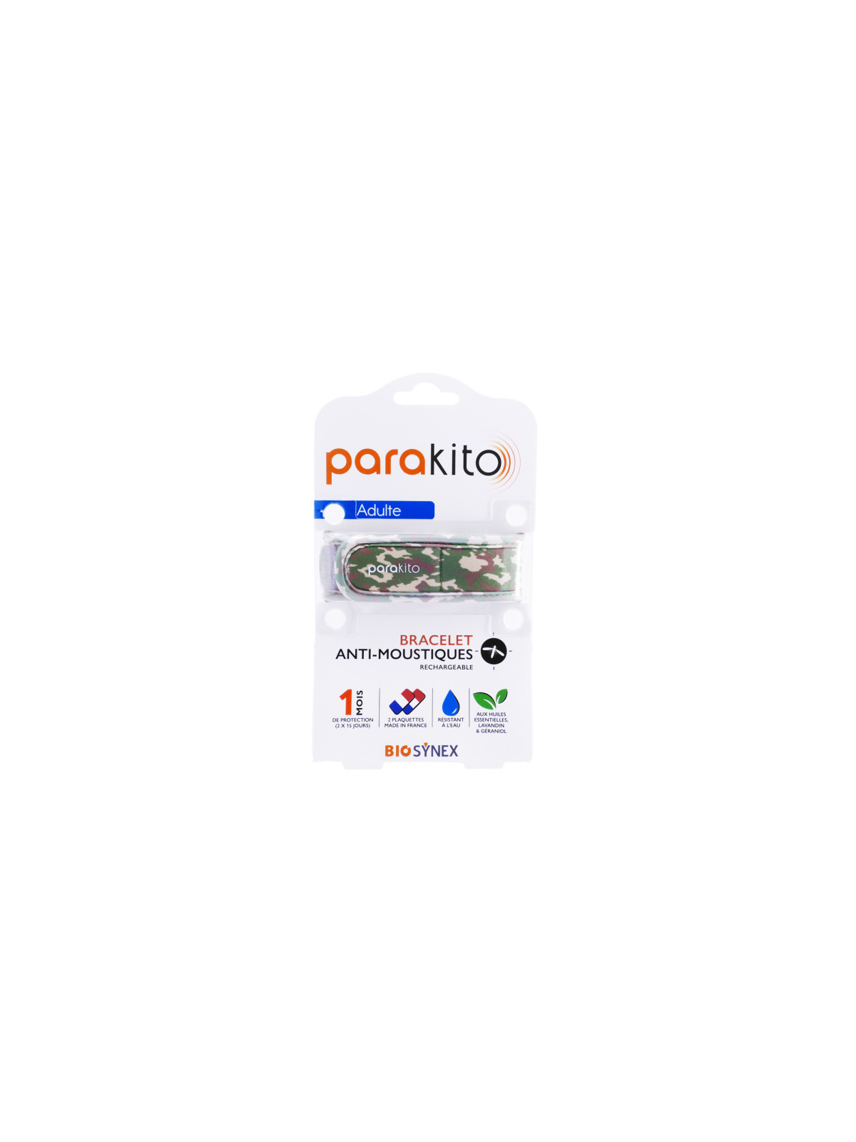 PARAKITO Bracelet Anti-Moustiques Adulte Camouflage
