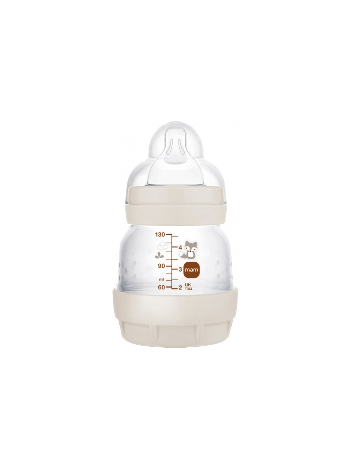 MAM Biberon Easy Start 130 ml 0 Mois Débit 0 - Modèle : Sable
