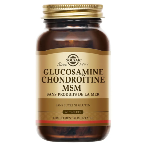 SOLGAR Extra Concentré Glucosamine Chondroïtine MSM 60 Comprimés