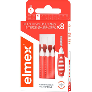 ELMEX Brossettes Interdentaires Taille 1 - 0,7Mm Boite de 8