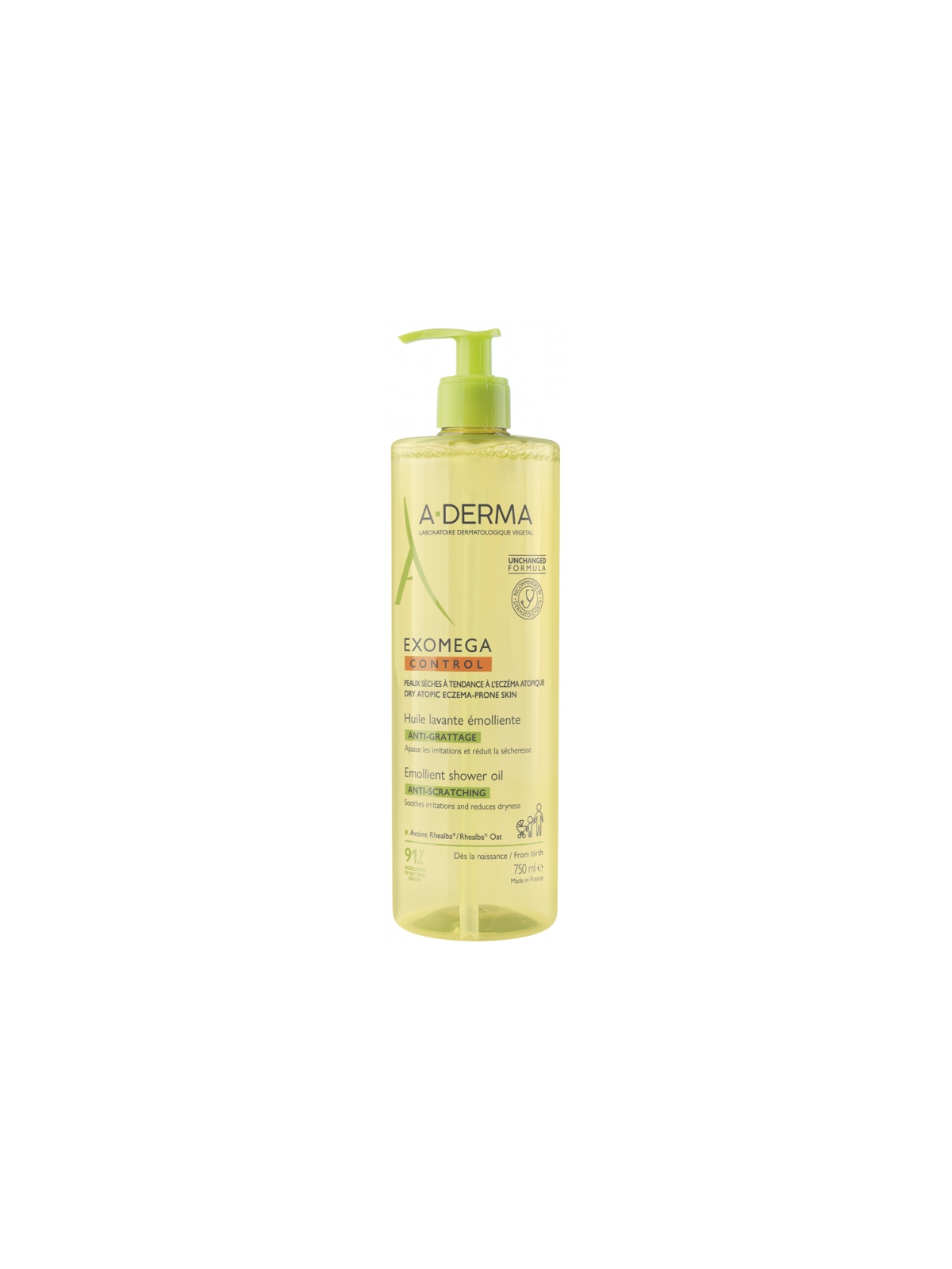 A-DERMA Exomega Control Huile Lavante Émolliente Anti-Grattage 500 ml