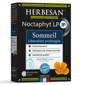 HERBESAN Noctaphyt LP 8h Sommeil Libération Prolongée 30 Comprimés