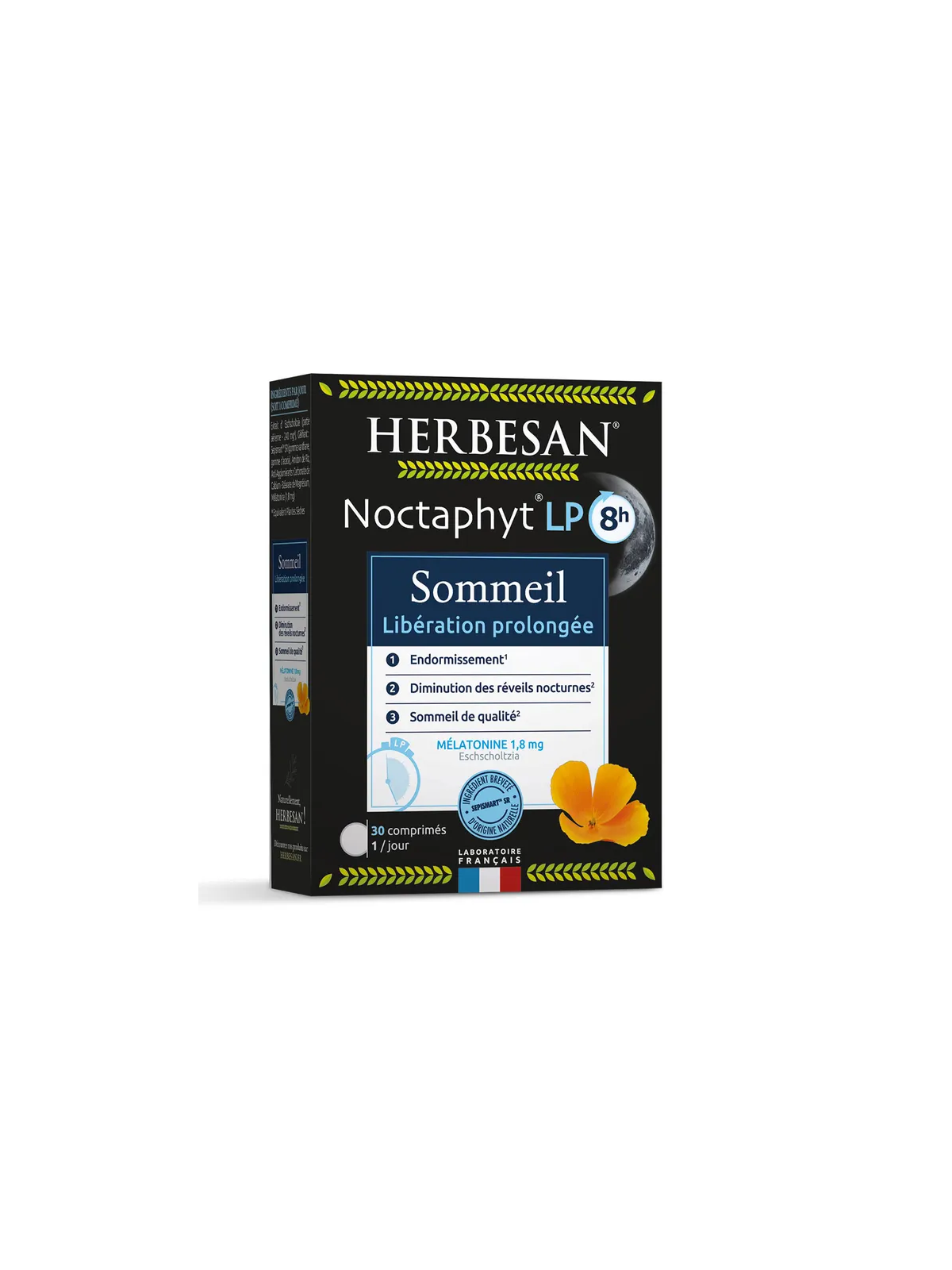 HERBESAN Noctaphyt LP 8h Sommeil Libération Prolongée 30 Comprimés