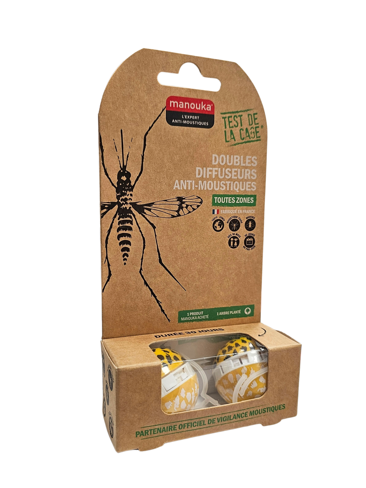 MANOUKA Diffuseurs Anti-Moustiques Panthère Boite de 2  