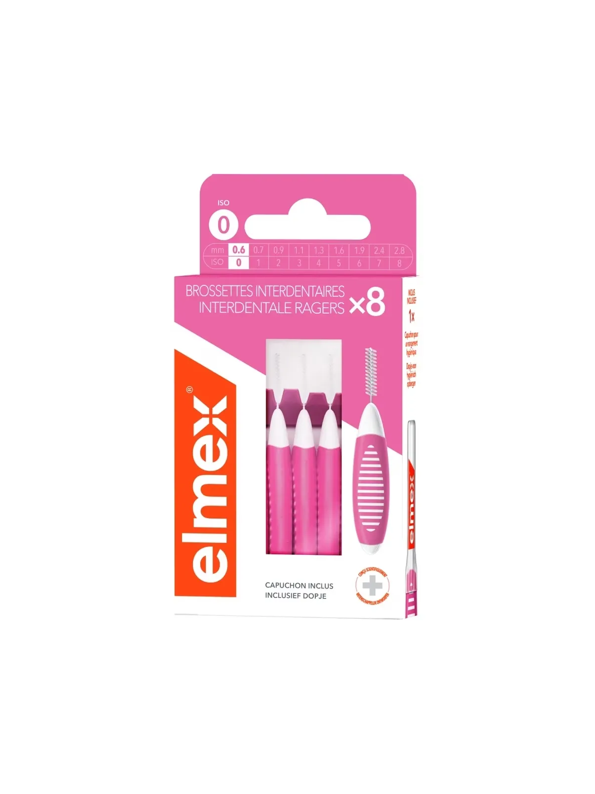 ELMEX Brossette Interdentaire Taille 0 0.6mm Boite de 8