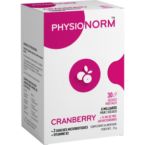 IMMUBIO Physionorm Cranberry Ferments Lactiques Vitamine B2 30 Gélules