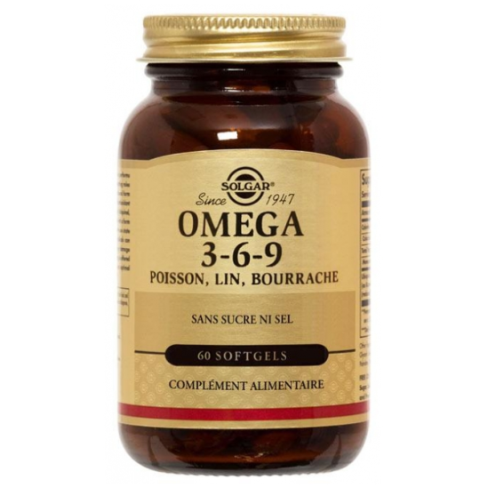 SOLGAR Omega 3-6-9 Poisson, Lin, Bourrache 60 Gélules