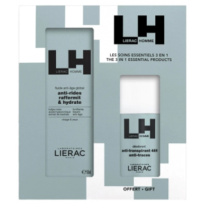 LIERAC Homme Fluide Anti-Âge Global 50 ml + Déodorant Anti-Transpirant 48H Anti-Traces 50 ml