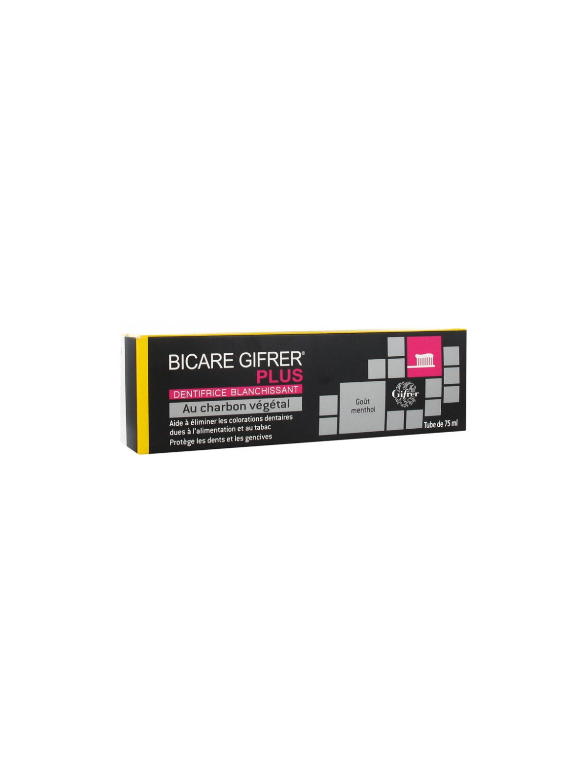 GIFRER Bicare Plus Dentifrice Blanchissant au Charbon Végétal 75 ml