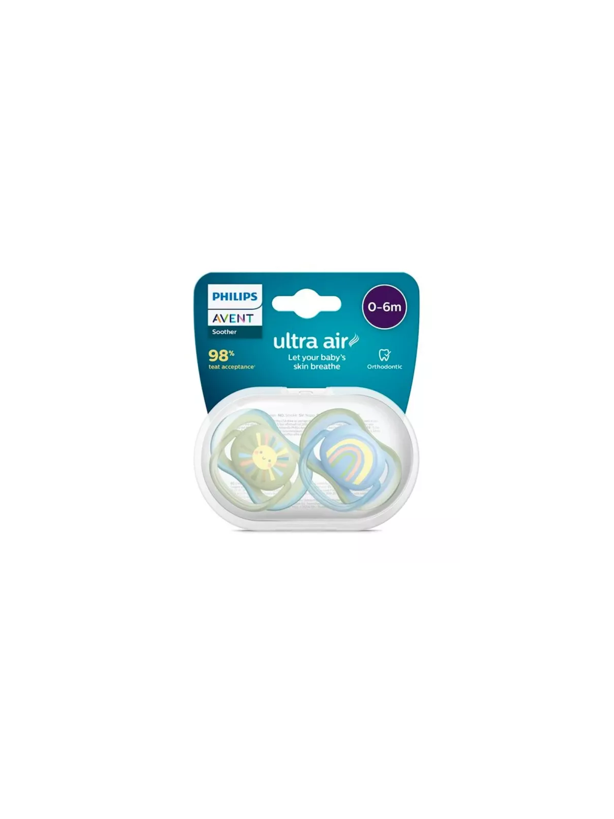 AVENT Ultra Air Sucettes Silicone 0-6 Mois Lot de 2