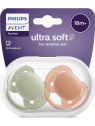 AVENT Ultra Soft Sucettes Orange/Verte18 Mois+ Lot de 2