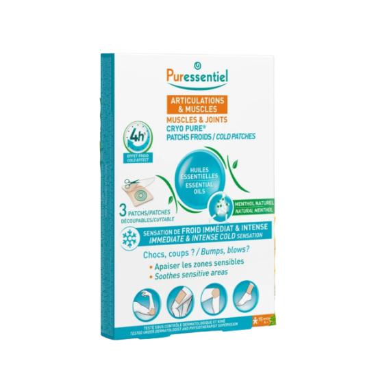 PURESSENTIEL Articulations Et Muscles Cryo Pure Patchs Froids Effet 4h Boite de 3