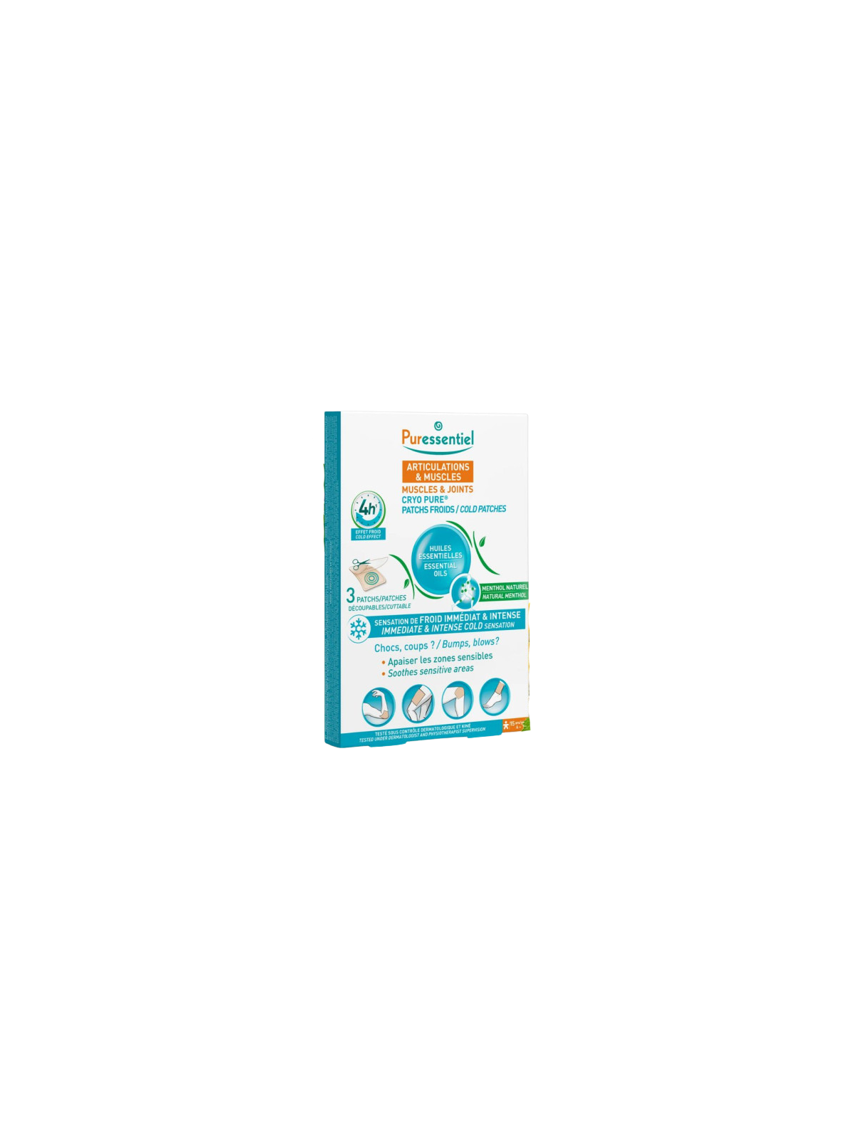 PURESSENTIEL Articulations Et Muscles Cryo Pure Patchs Froids Effet 4h Boite de 3