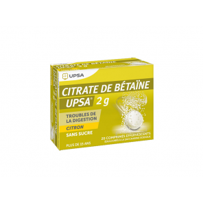 CITRATE DE BETAÏNE Comprimés Effervescents Citron boite de 20