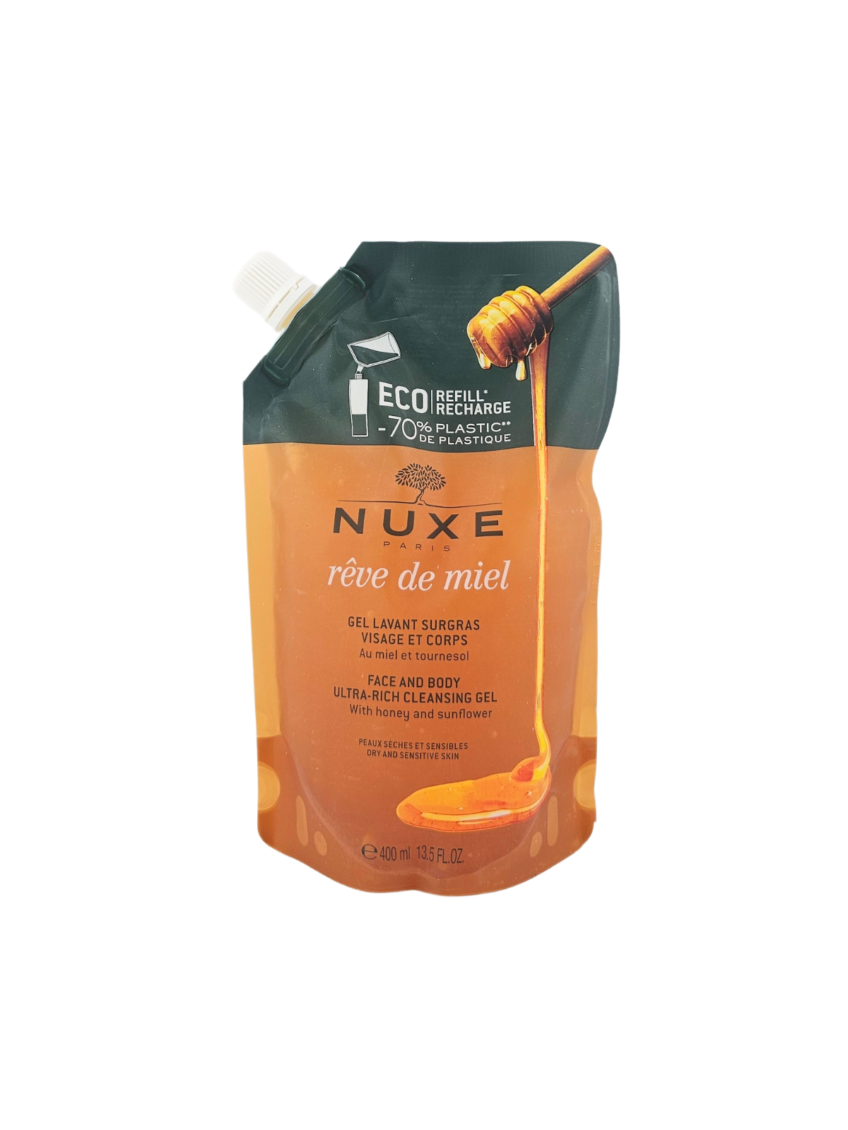 NUXE Rêve de Miel Gel Lavant Surgras Eco-recharge 400ml