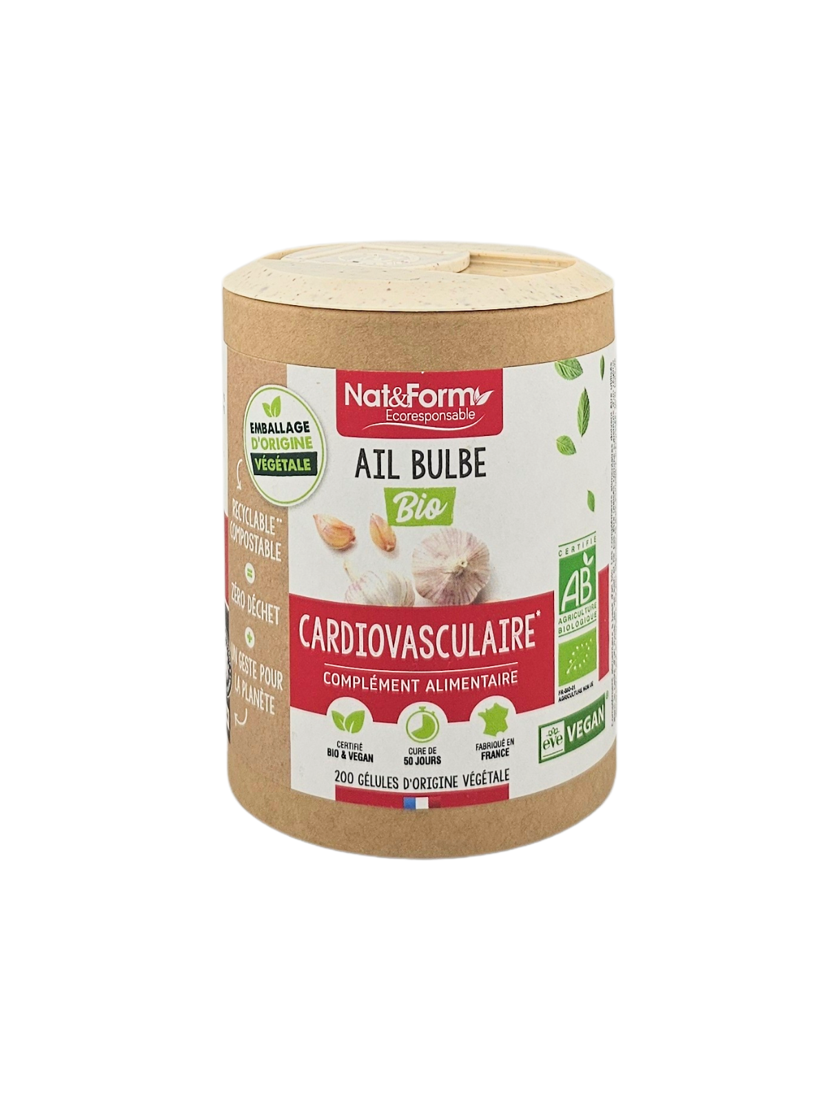 NAT&FORM Ail Bulbe Cardiovasculaire Boite de 200 gélules