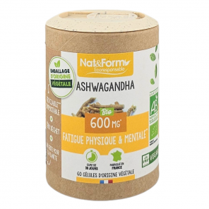 NAT&FORM Ashwagandha 600mg Fatigue Physique & mentale 60 gélules