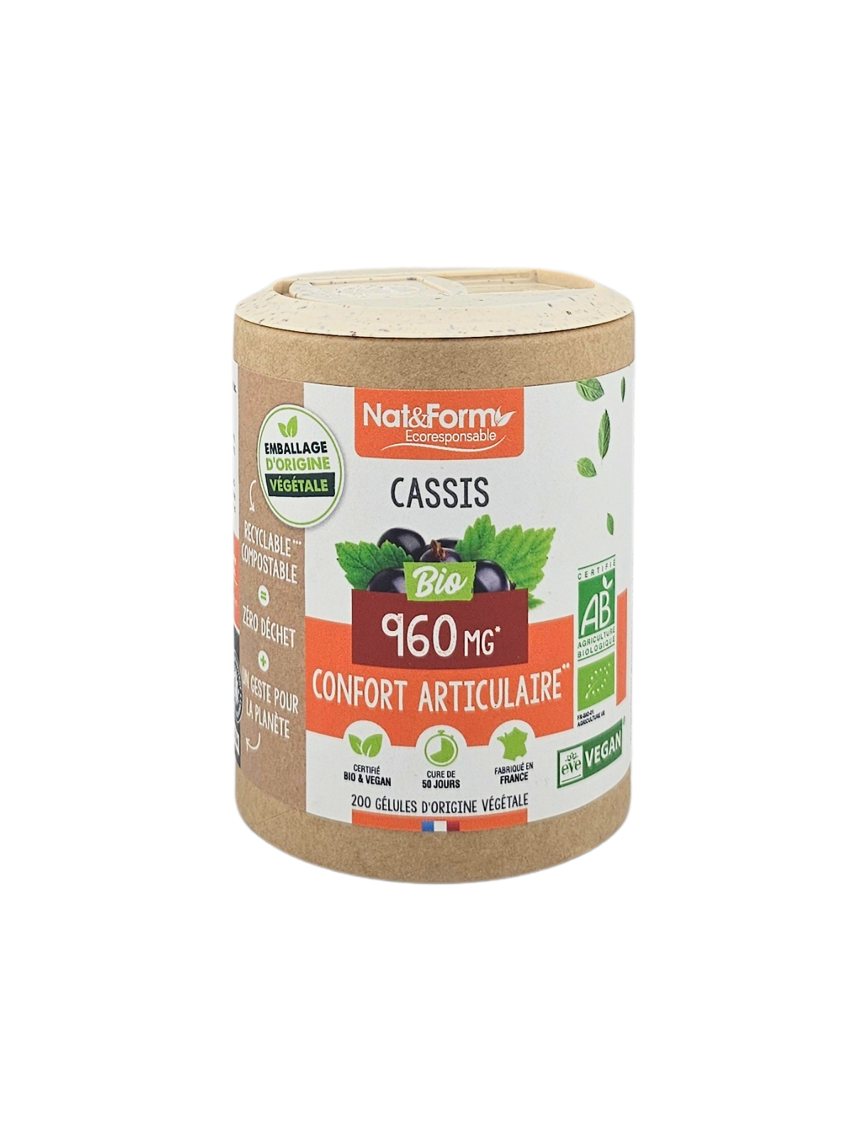 NAT&FORM Cassis 960Mg Confort Articulaire 200 gélules