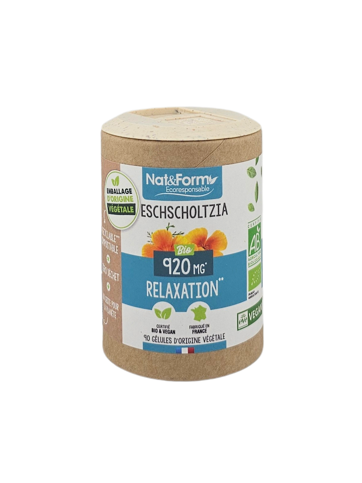 NAT&FORM Eschscholtzia 920Mg Relaxation 90 gélules