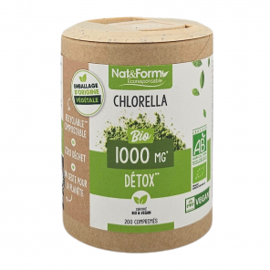 NAT&FORM Chlorella 1000Mg Détox 200 Comprimés