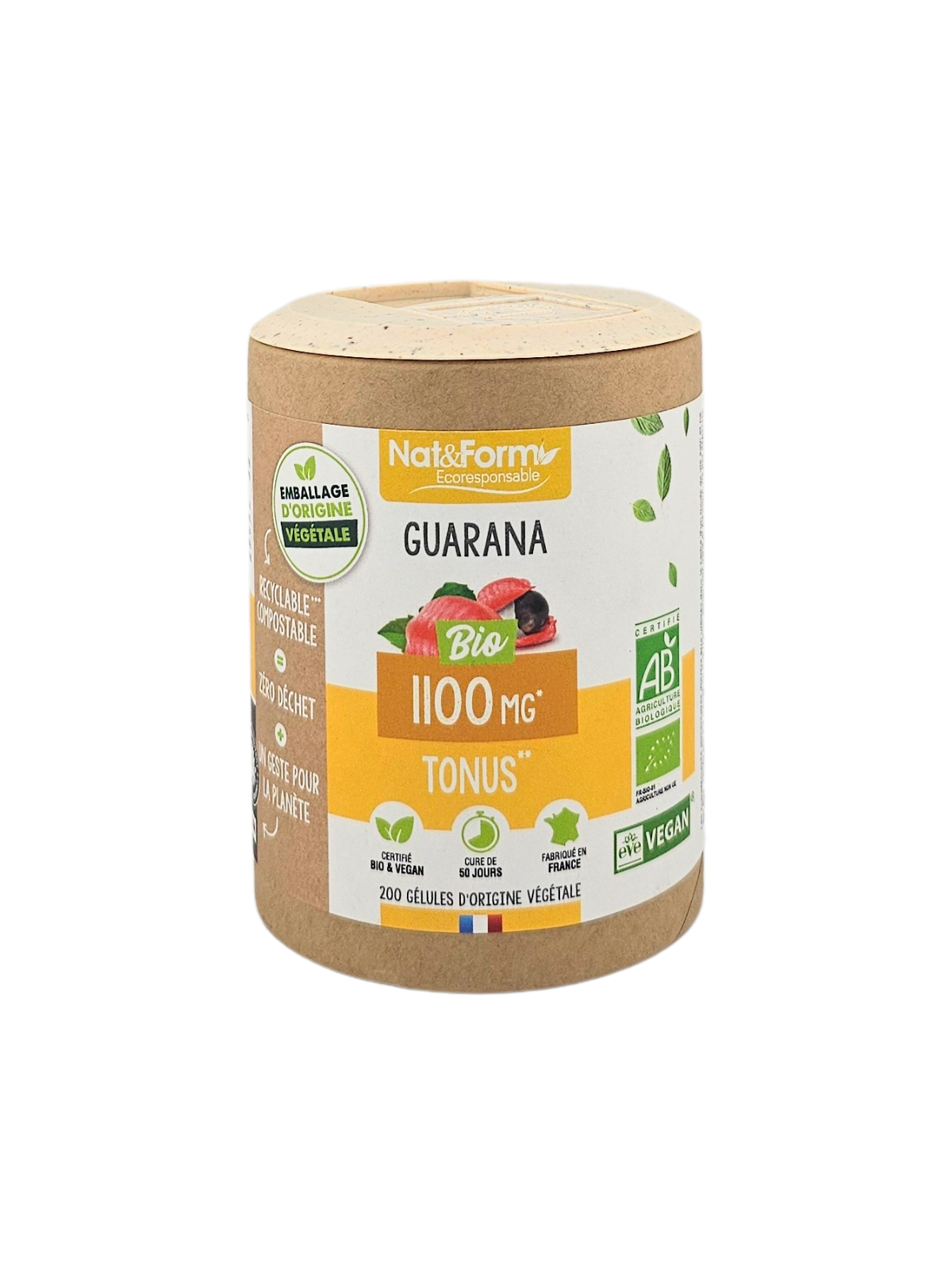 NAT&FORM Guarana 1100Mg Tonus 200 gélules