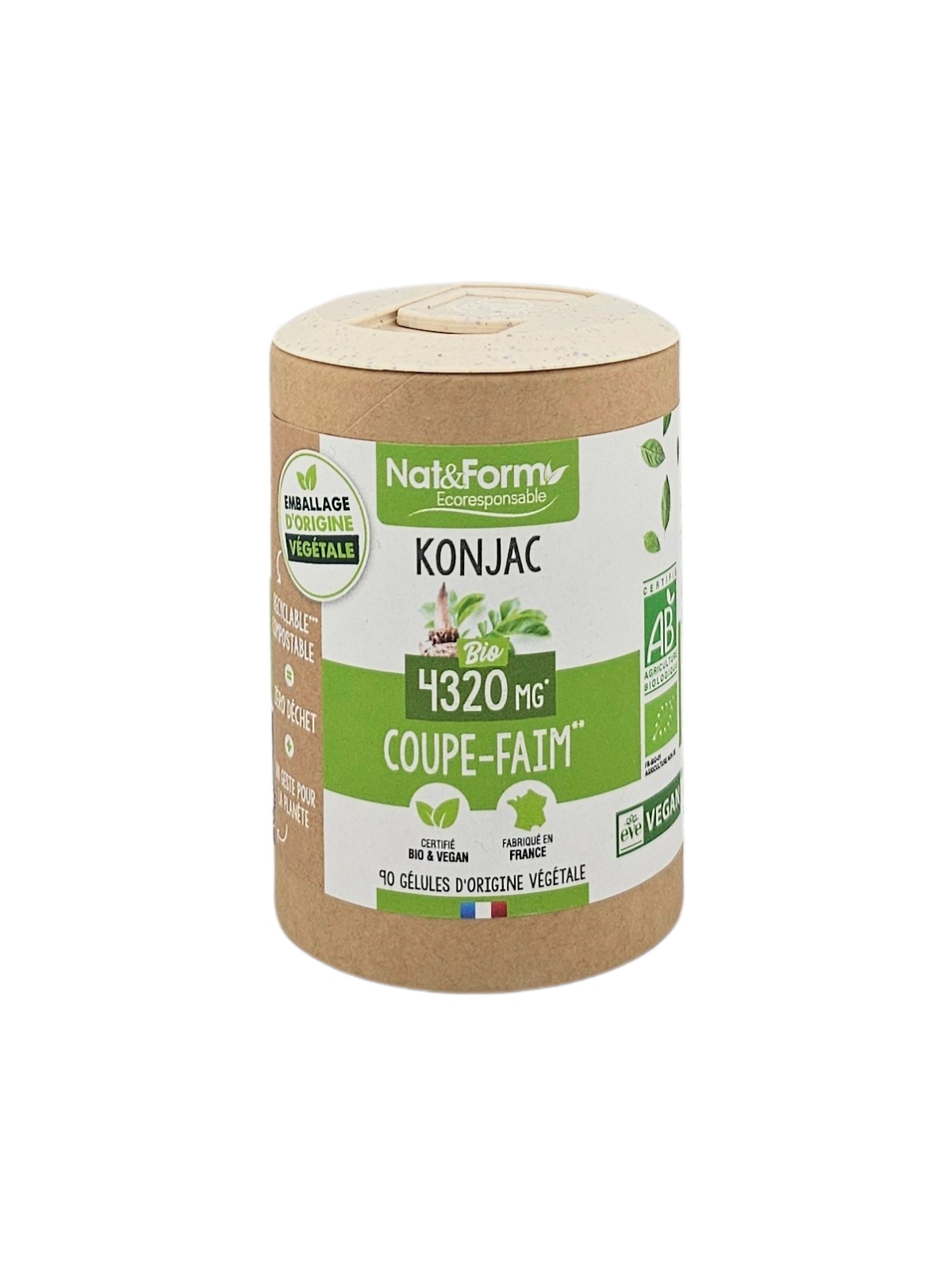 NAT&FORM Konjac 4320Mg Coupe-Faim 90 gélules