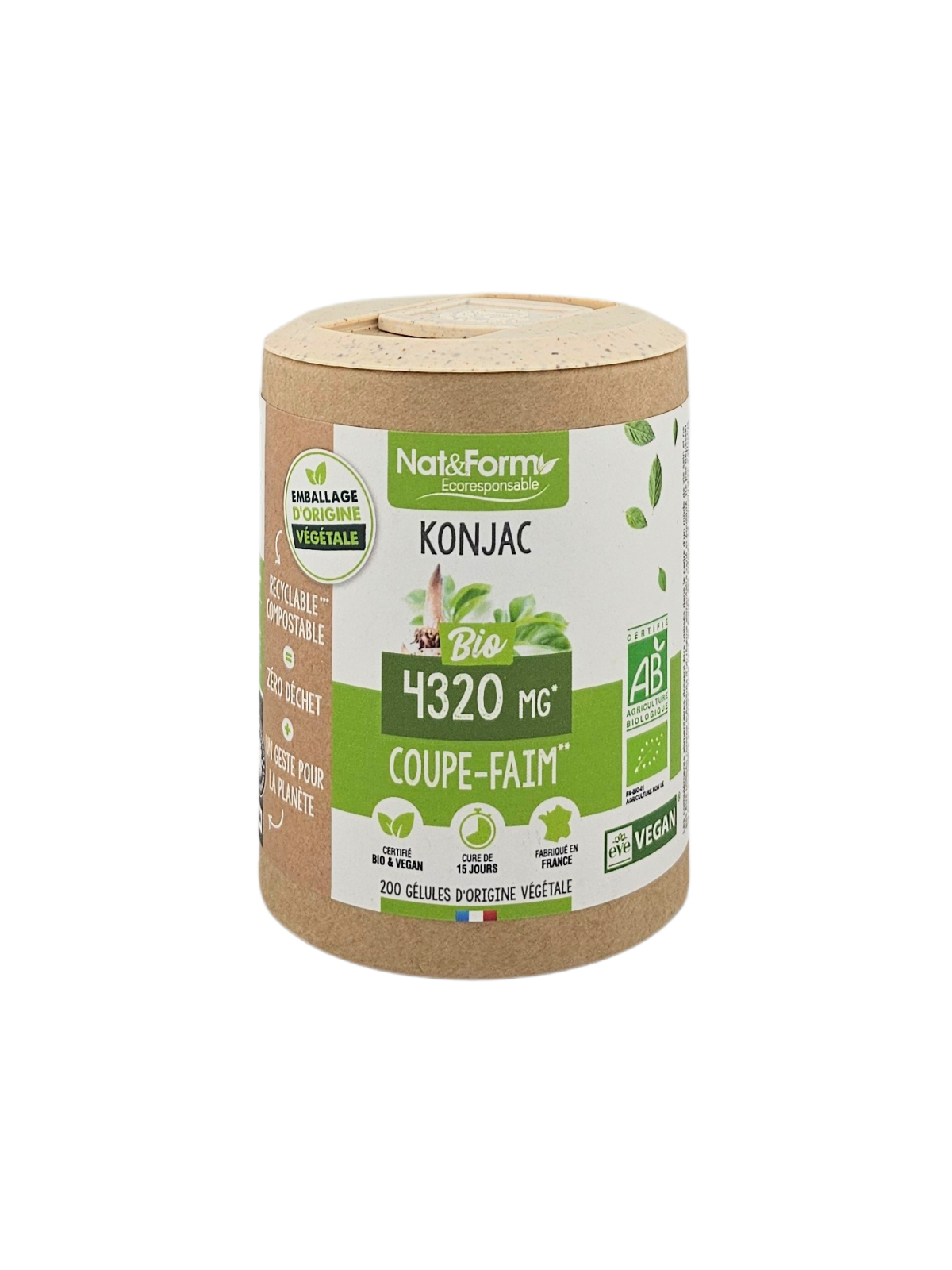 NAT&FORM Konjac 4320Mg Coupe-Faim 200 gélules