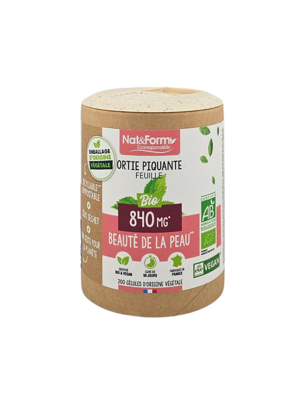 NAT&FORM Ortie Piquante Feuille 840Mg 200 gélules