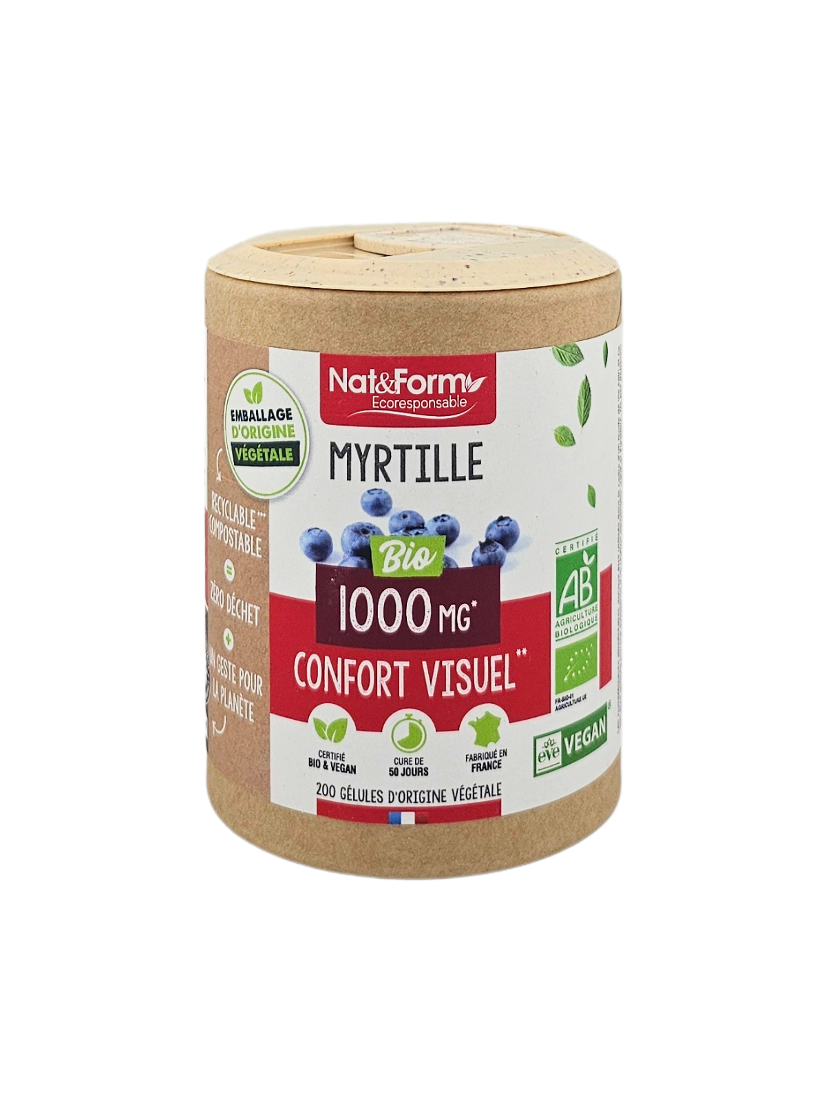 NAT&FORM Myrtille 1000Mg Confort Visuel 200 gélules
