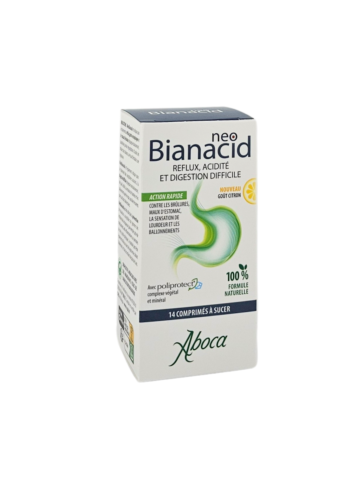 Aboca NeoBianacid Acidité et Reflux Boite de 14 Comprimés Goût Citron