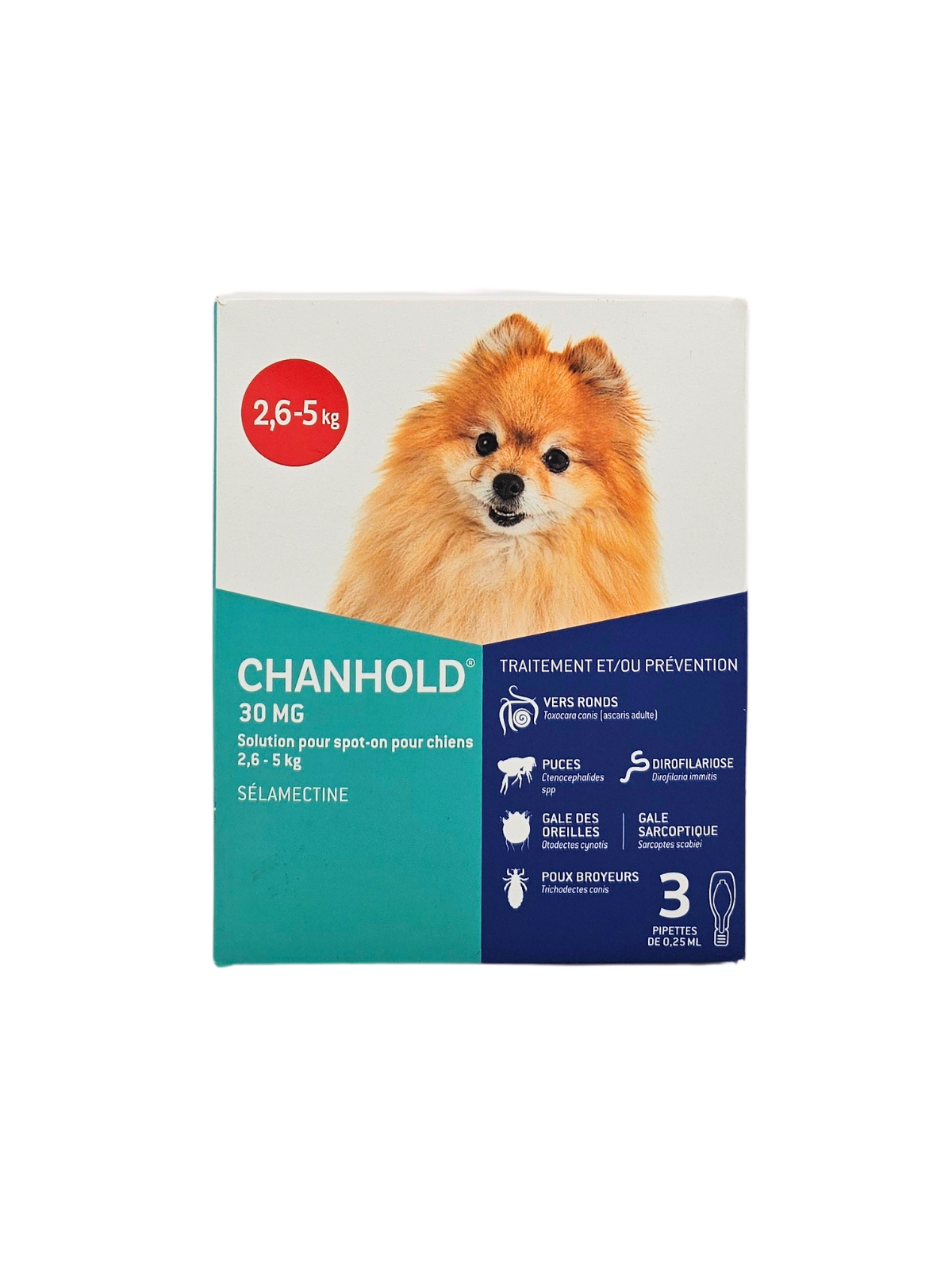 CLEMENT THEKAN Chanhold 30Mg Chiens 2,6-5kg Boite de 3 Pipettes