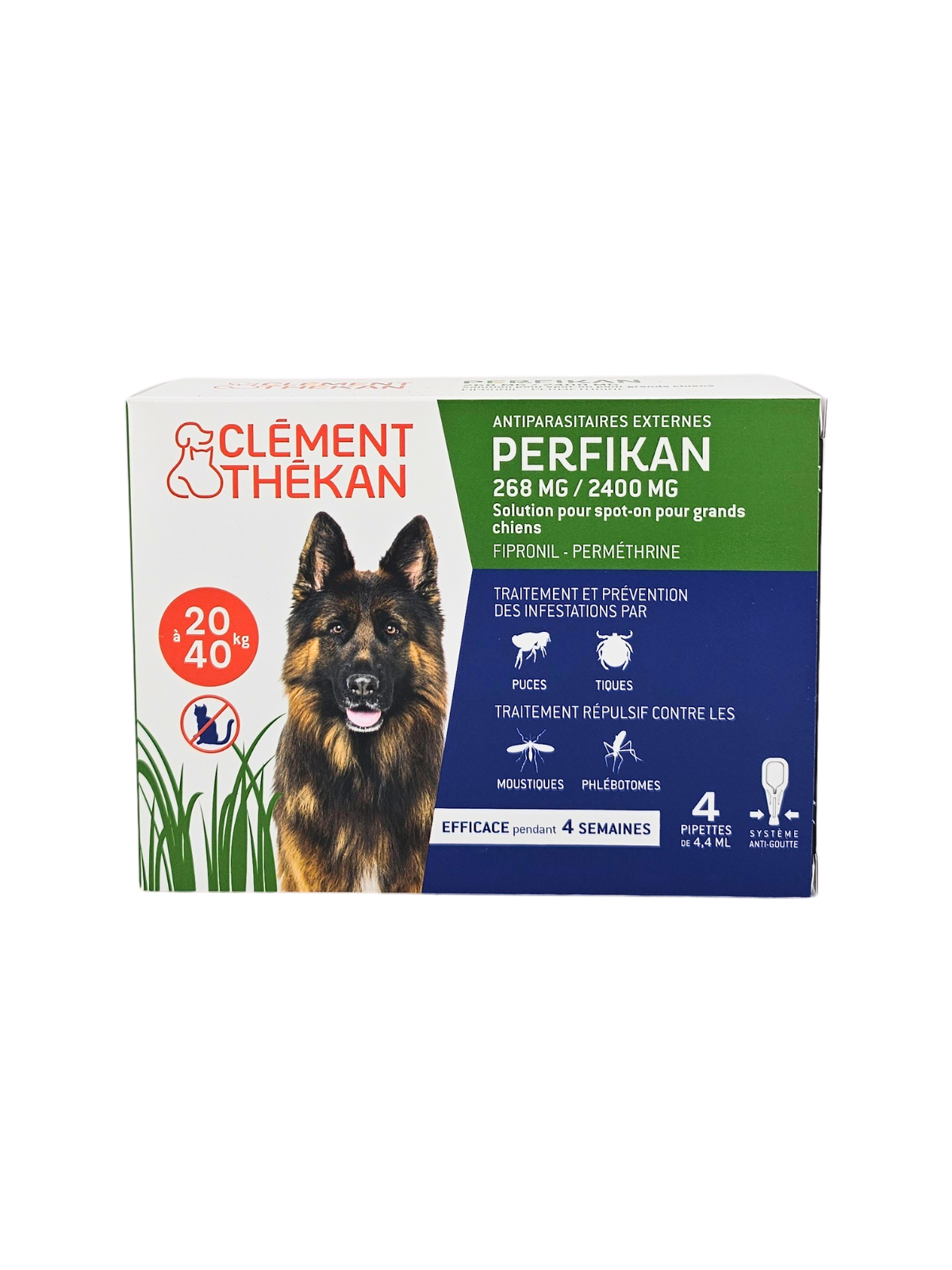 CLEMENT THEKAN Perfikan 268Mg / 2400Mg Chiens 20 - 40Kg Boite de 4 Pipettes