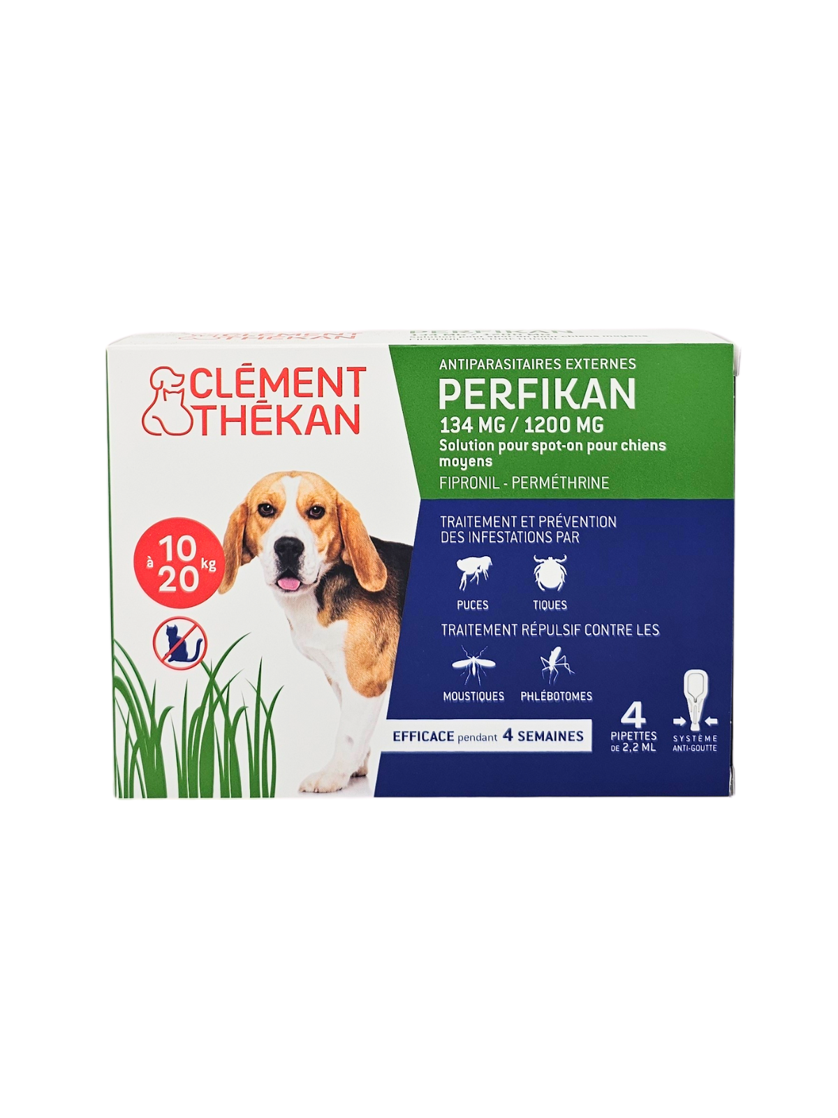 CLEMENT THEKAN Perfikan 134mg / 1200Mg Chiens 10 à 20Kg Boite de 4 Pipettes