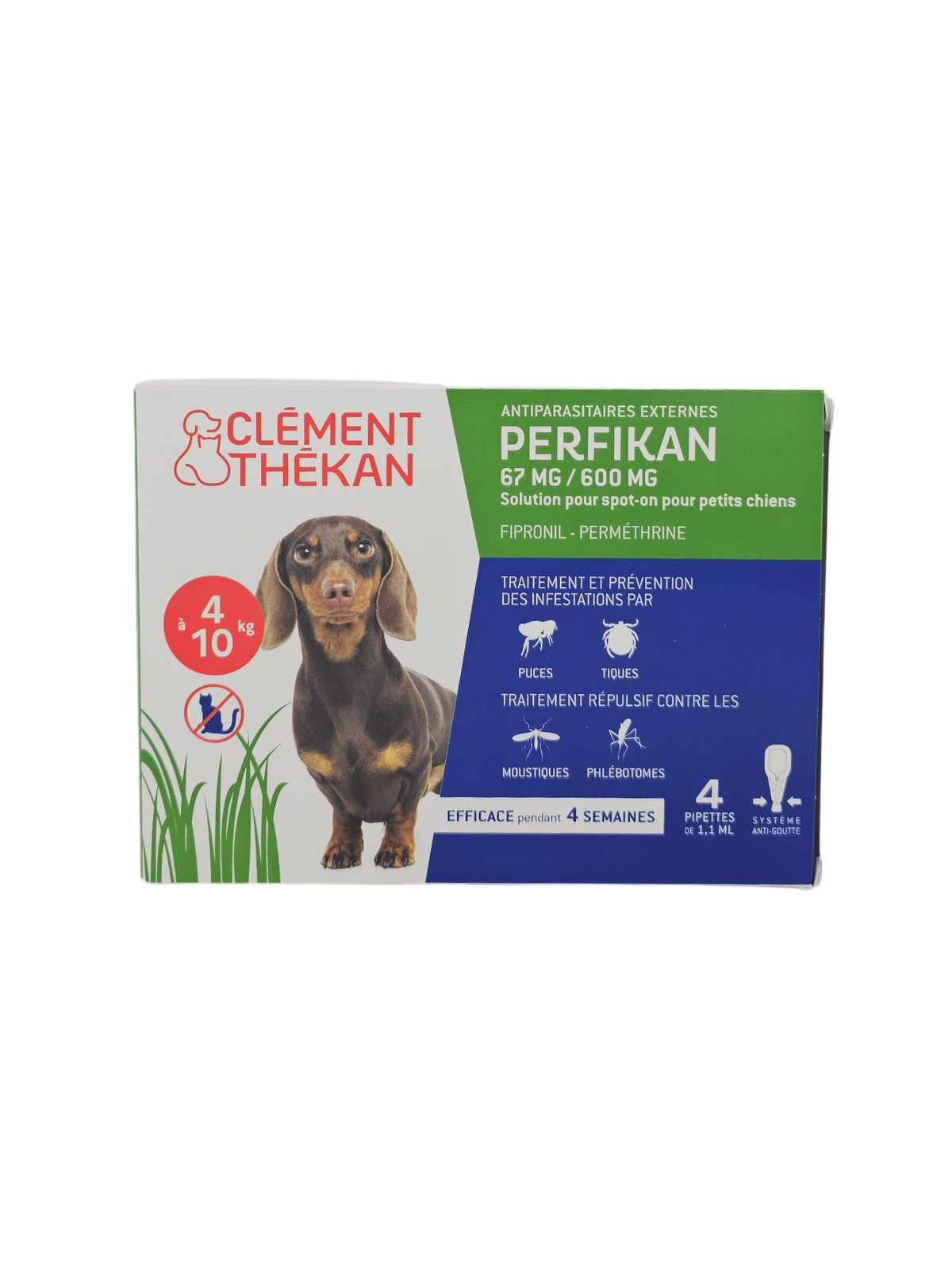 CLEMENT THEKAN Perfikan 67Mg / 600Mg Chiens 4 à 10Kg Boite de 4 Pipettes