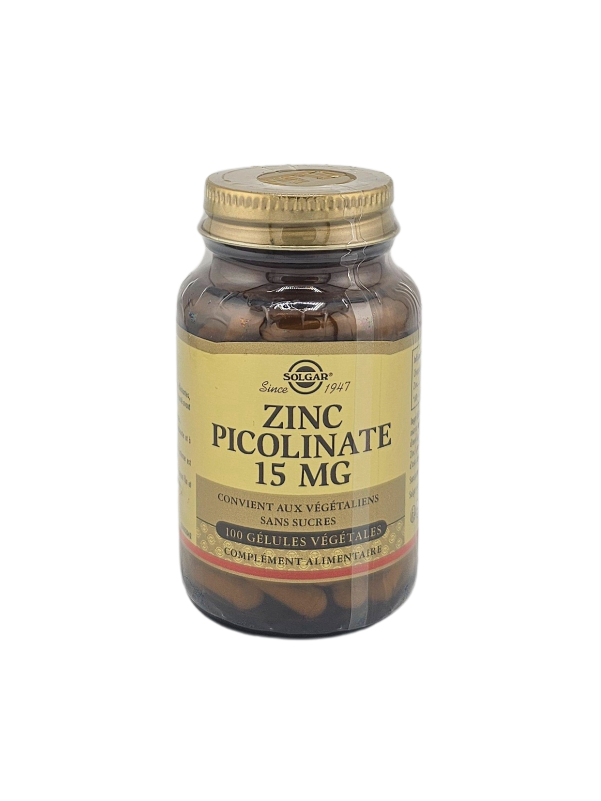 SOLGAR Zinc Picolinate 15 mg Boite de 100 Gélules