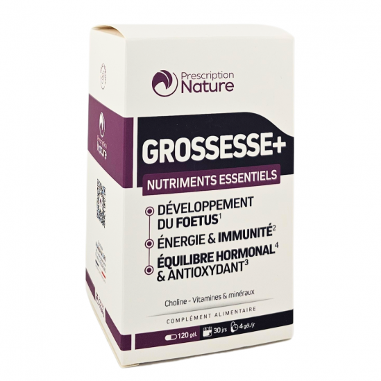 PRESCRIPTION NATURE Grossesse+ Nutriments Essentiels Boite de 120 Gélules