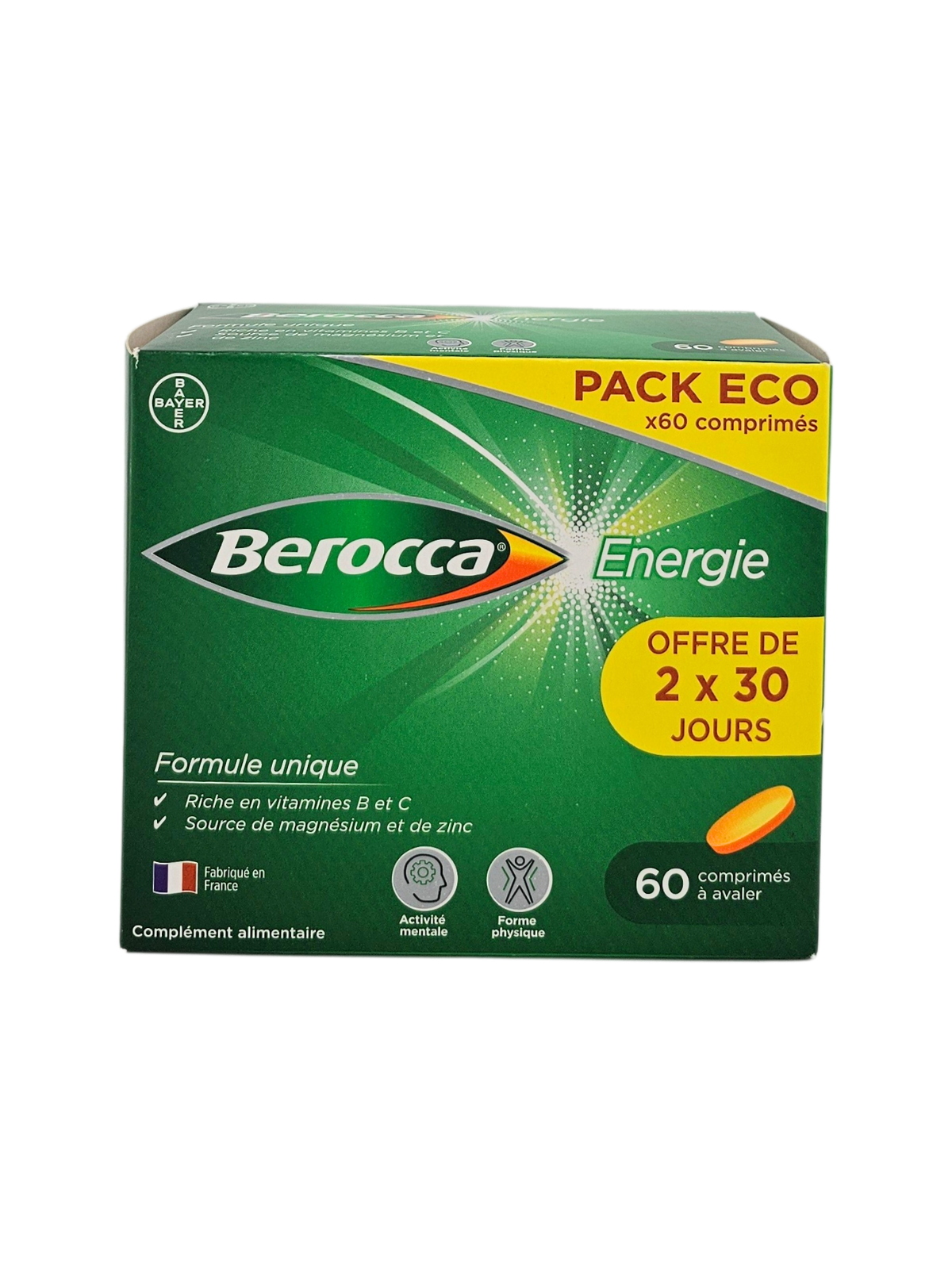 BEROCCA Energie Eco-Pack Boite de 60 Comprimés