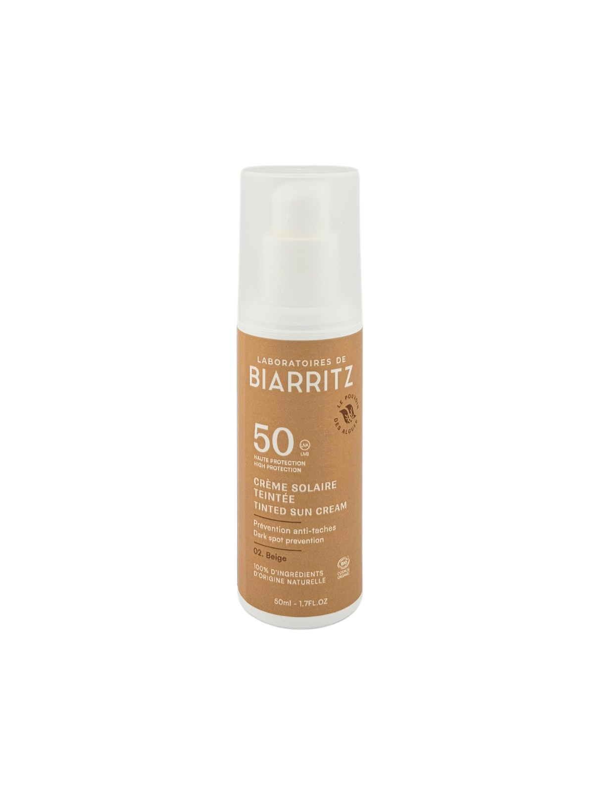 BIARRITZ Crème Solaire Teintée SPF 50 Beige 50ml