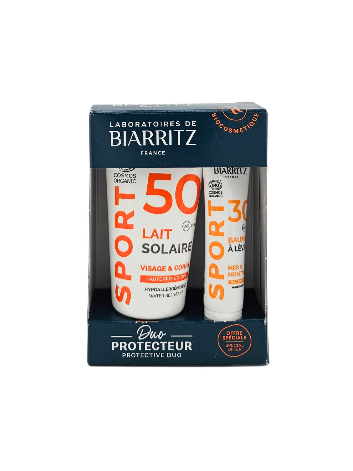 BIARRITZ Sport Lait Solaire Visage et corps SPF50 50ml + Baume à lèvres SPF30 15ml