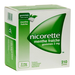 Nicorette menthe fraiche 2mg sans sucre 210 gommes à mâcher | Nom...