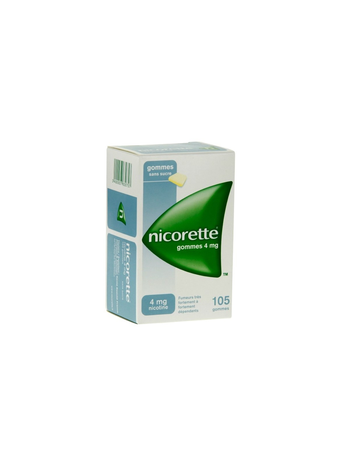 Nicorette 4mg Sans Sucre 105 gommes à mâcher | Nom de la Pharmacie...