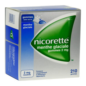 Nicorette menthe glaciale 2mg sans sucre 210 gommes à mâcher   |...