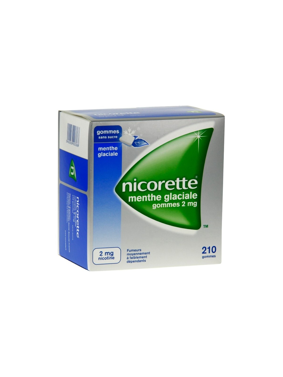 Nicorette menthe glaciale 2mg sans sucre 210 gommes à mâcher   |...