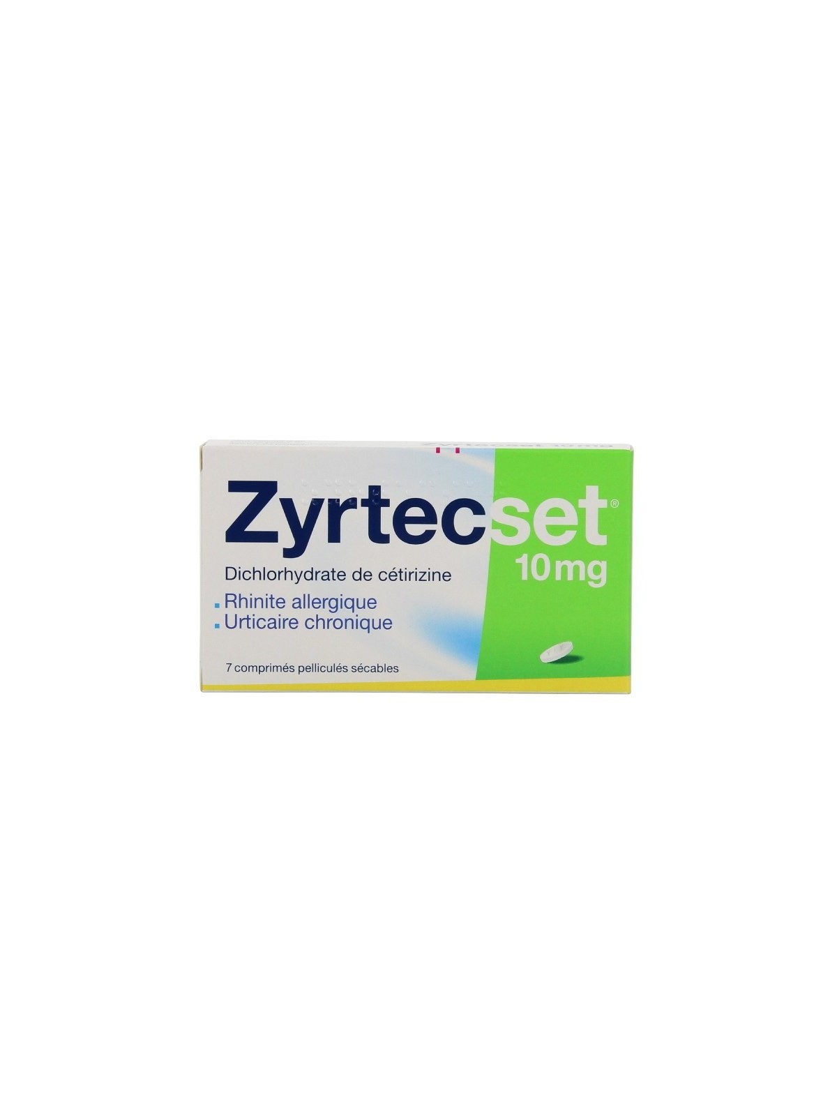 Zyrtecset 10mg 7 comprimés pelliculés sécables | Nom de la...
