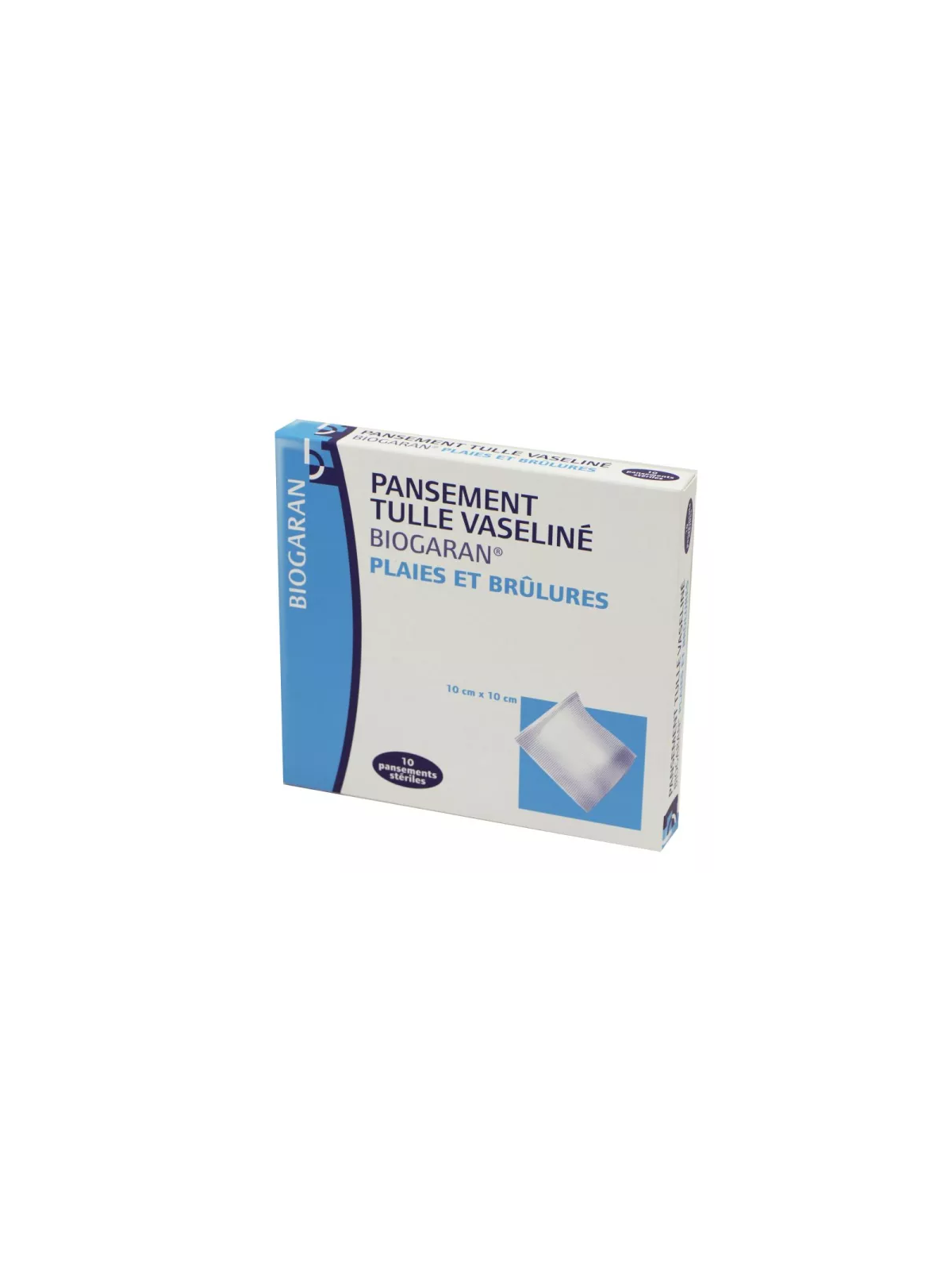 BIOGARAN Pansement Tulle Vaseliné 10CMX10CM boite de 10